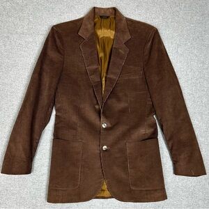 Vintage Levis Blazer Mens 36R Brown Corduroy Trim Cut Sport Coat Jacket 70s 80s
